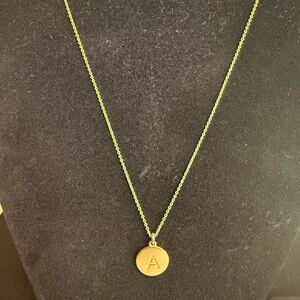 kate spade gold initial A pendant necklace
